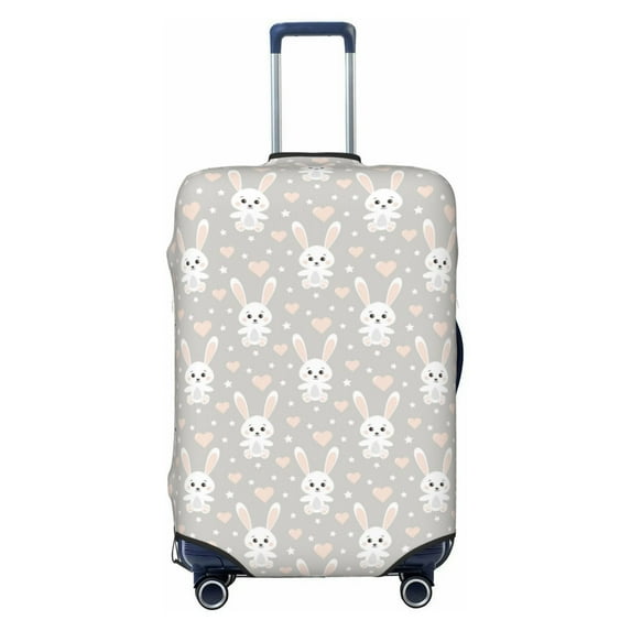Balery Luggage Cover Rabbit And Heart Print Suitcase Covers for Luggage Elastic Washable Suitcase Protector Fits 18-32 Inch Luggage-Medium