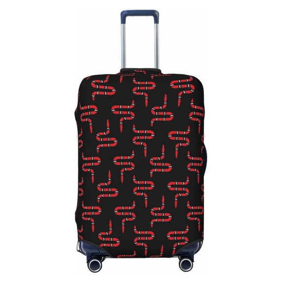 Balery Luggage Cover Red Snake Print Suitcase Covers for Luggage Elastic Washable Suitcase Protector Fits 18-32 Inch Luggage-Medium