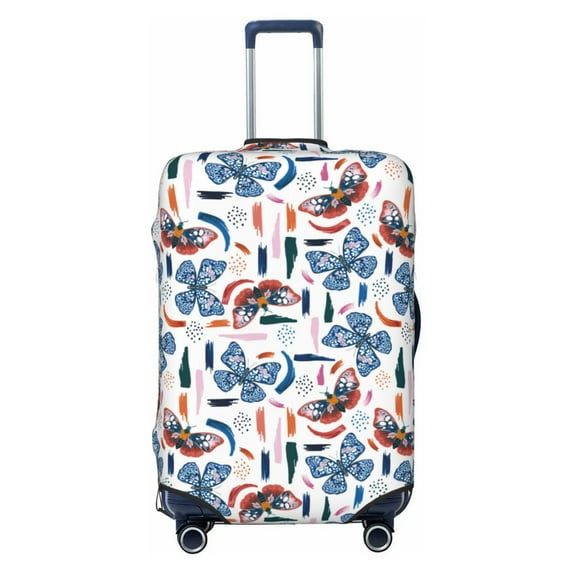 Balery Luggage Cover Retro Butterfly Print Suitcase Covers for Luggage Elastic Washable Suitcase Protector Fits 18-32 Inch Luggage-Small