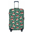 thumbnail image 1 of Balery Luggage Cover Santa Hat Joy Green Festive Print Suitcase Covers for Luggage Elastic Washable Suitcase Protector Fits 18-32 Inch Luggage-Small, 1 of 9