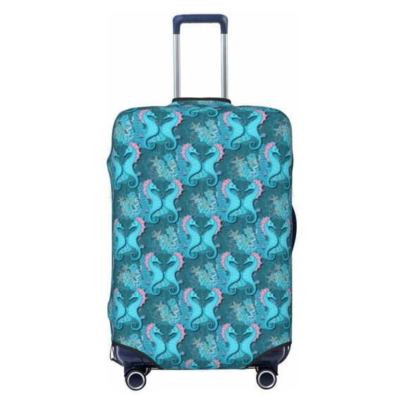 Balery Luggage Cover Seahorse Print Suitcase Covers for Luggage Elastic Washable Suitcase Protector Fits 18-32 Inch Luggage-X-Large