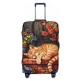 thumbnail image 1 of Balery Luggage Cover Sleeping Cat Flowers Print Suitcase Covers for Luggage Elastic Washable Suitcase Protector Fits 18-32 Inch Luggage-Large, 1 of 9