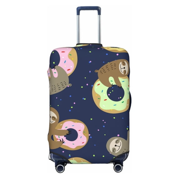 Balery Luggage Cover Sloth with Donuts Print Suitcase Covers for Luggage Elastic Washable Suitcase Protector Fits 18-32 Inch Luggage-Small