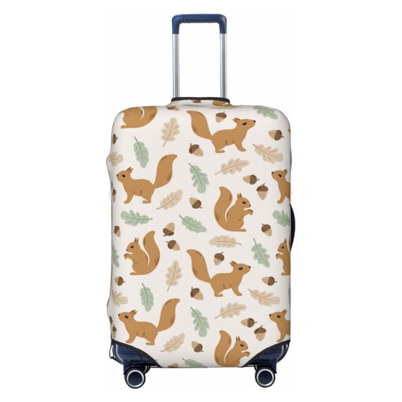 Balery Luggage Cover Squirrel And Leaves Print Suitcase Covers for Luggage Elastic Washable Suitcase Protector Fits 18-32 Inch Luggage(excluding luggage)-Small