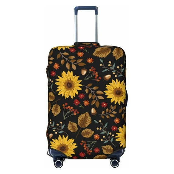 Balery Luggage Cover Sunflowers Leaves Print Suitcase Covers for Luggage Elastic Washable Suitcase Protector Fits 18-32 Inch Luggage-Large