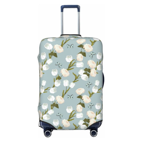 Balery Luggage Cover Tulips Flowers Print Suitcase Covers for Luggage Elastic Washable Suitcase Protector Fits 18-32 Inch Luggage-