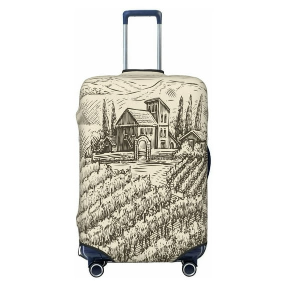 Balery Luggage Cover Vineyard Landscape Print Suitcase Covers for Luggage Elastic Washable Suitcase Protector Fits 18-32 Inch Luggage-Small