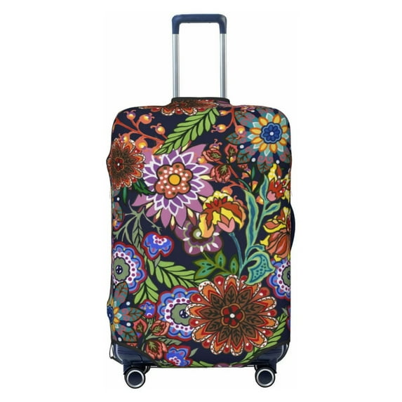 Balery Luggage Cover Vintage Floral Print Suitcase Covers for Luggage Elastic Washable Suitcase Protector Fits 18-32 Inch Luggage-X-Large