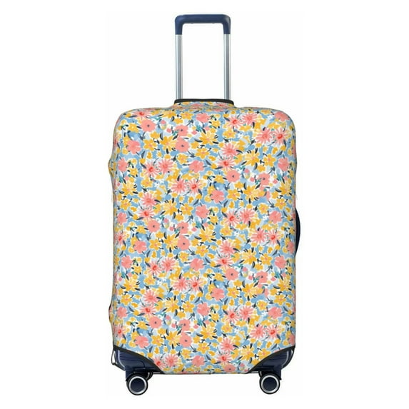 Balery Luggage Cover Watercolor Wildflowers Print Suitcase Covers for Luggage Elastic Washable Suitcase Protector Fits 18-32 Inch Luggage-Small