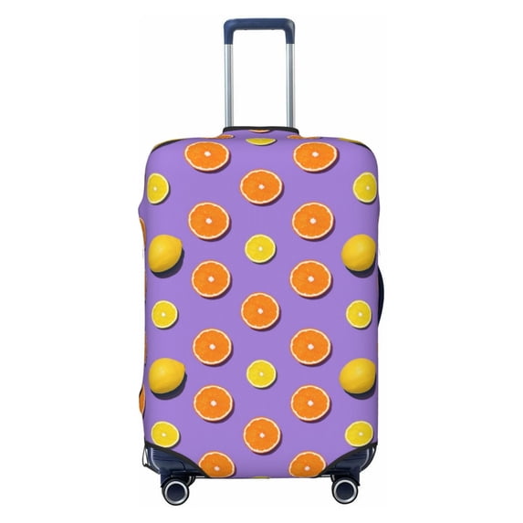 Balery Luggage Cover Yellow Lemon And Orange Print Suitcase Covers for Luggage Elastic Washable Suitcase Protector Fits 18-32 Inch Luggage-Small