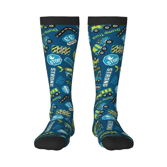 Balery Machinery Road Construction Fun Novelty Socks Men'S Women'S Crew Socks Funny Crazy Novelty Socks Quirky And Cool Socks