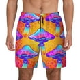 thumbnail image 1 of Balery Magic Mushrooms Mens Swim Trunks Swim Shorts for Men Quick Dry Inseam Beach Shorts with Compression Liner Pocket-Small, 1 of 9