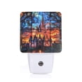 thumbnail image 1 of Balery Magical Stained Glass Castle Pattern LED Night Light with Automatic Sensor Plug in Night Light with Dusk-to-Dawn Light Sensor LED Nightlight 0.5W-UK, 1 of 7