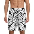 thumbnail image 1 of Balery Mandala Floral Line Art Men's Cotton Knit Pajama Shorts Waistband & Pockets,Short Pajama Pants-Large, 1 of 1