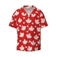 thumbnail image 1 of Balery Maple Leaves Men's Casual Button Down Shirt Short Sleeve Textured Summer Cuban Beach Shirts-Large, 1 of 7