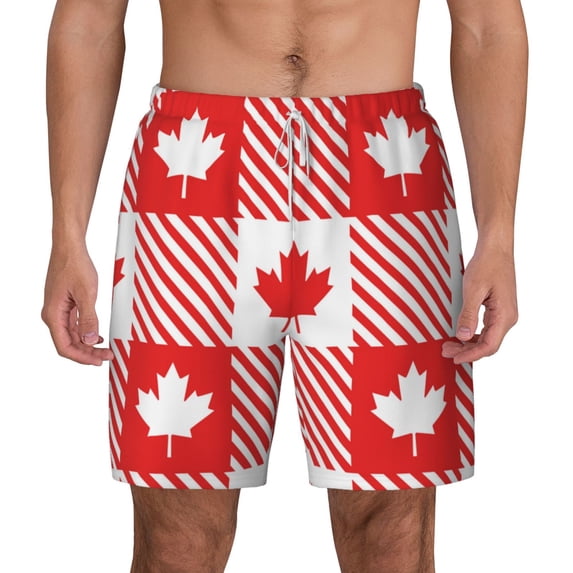 Balery Maple Leaves1 Mens Swim Trunks Swim Shorts for Men Quick Dry Inseam Beach Shorts with Compression Liner Pocket-Small