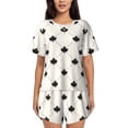 thumbnail image 1 of Balery Maple plaid Pattern Womens Pajama Sets 2 Piece Soft Short Sleeve Top and Shorts Sleepwear Round Neck Pjs Lounge Set with Pockets-4X-Large, 1 of 7