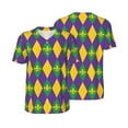 thumbnail image 1 of Balery Mardi Gras Baseball Jersey for Men Casual Button Down Shirts Short Sleeve Active Team Sports Uniform-4X-Large, 1 of 9