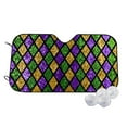 thumbnail image 1 of Balery Mardi Gras Shiny Green Purple Print Car Windshield Sun Shade,Windshield Sunshade for Car Pickup Truck SUV Accessories-Small, 1 of 7