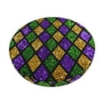 thumbnail image 1 of Balery Mardi Gras Shiny Green Purple Velvet Round Bar Chair Cushion Cover Adjustable, Protects From Scratches And Stains, Soft & Washable Ideal For Wooden And Metal Stools - 12 Inch, 1 of 7