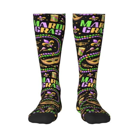 Balery Mardi Gras3 Fun Novelty Socks Men'S Women'S Crew Socks Funny Crazy Novelty Socks Quirky And Cool Socks