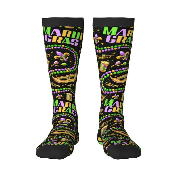 Balery Mardi Gras3 Fun Novelty Socks Men'S Women'S Crew Socks Funny Crazy Novelty Socks Quirky And Cool Socks