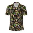 thumbnail image 1 of Balery Mardi Gras3 Printed Men’s Short Sleeve Polo Shirt, Midweight Men's Shirt,Golf Polo shirts -Small, 1 of 9
