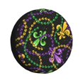 thumbnail image 1 of Balery Mardi Gras6tire Cover Waterproof Dust-Proof, Universal Spare Wheel Tire Cover For Trailer, Rv, Suv Truck And Vehicle Camper Accessories-14 Inch, 1 of 9