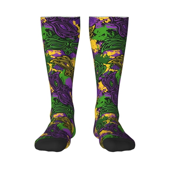 Balery Mardi Gras7 Fun Novelty Socks Men'S Women'S Crew Socks Funny Crazy Novelty Socks Quirky And Cool Socks