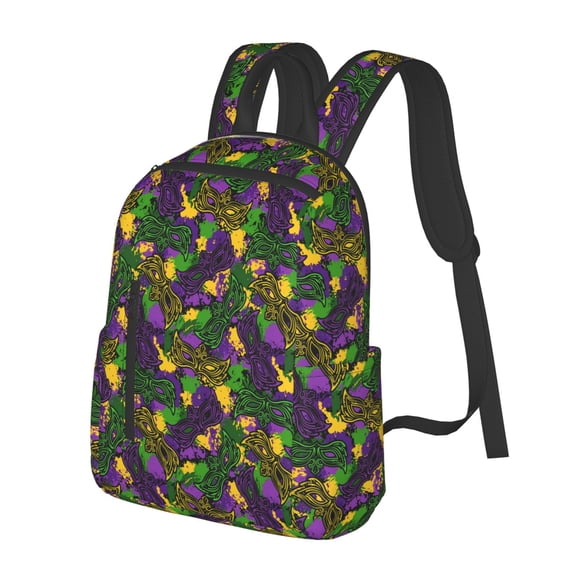 Balery Mardi Gras7 Lightweight Backpack for Men and Women - Durable and Water-Resistant, Ideal for School, Work, Travel, and Everyday Use