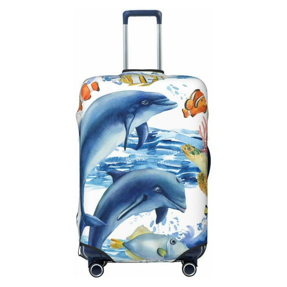 Balery Marine Animals Luggage Cover Protector, Scratch And Dirt Resistant, Fits 18-32 Inch Luggage - Large