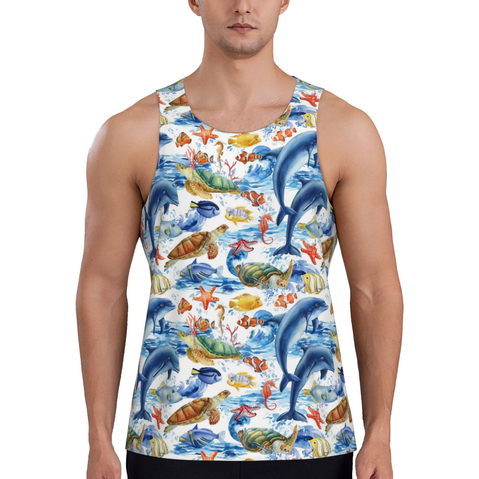 LETAOTAO Men's Workout Shirts – Hipster Slim Fit Longline Drop Cut Muscle Tee (Light Blue, Large Tall)
