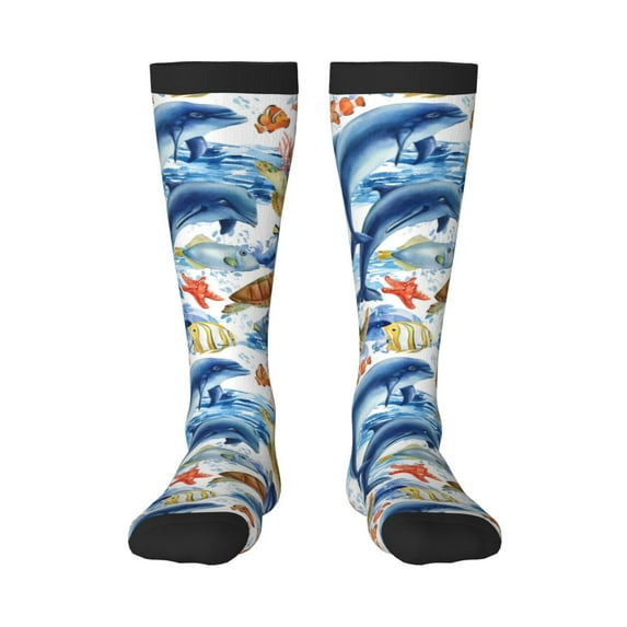 Balery Marine Animals Printed Novelty Socks Men's Women's Crew Socks Sports Socks Knee High Socks Cotton Socks Quirky and Cool Socks
