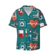thumbnail image 1 of Balery Medical Elements Men's Casual Button Down Shirt Short Sleeve Textured Summer Cuban Beach Shirts-X-Large, 1 of 7
