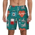 thumbnail image 1 of Balery Medical Elements Mens Swim Trunks Swim Shorts for Men Quick Dry Inseam Beach Shorts with Compression Liner Pocket-3X-Large, 1 of 9