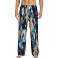 thumbnail image 1 of Balery Men'S Abstract Blue Squares Pants,Sleepwear Pants,Pajama Pants,Pj Bottoms Drawstring And Pockets-Large, 1 of 9