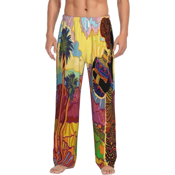 Balery Men'S Beautiful African Woman Pants,Sleepwear Pants,Pajama Pants,Pj Bottoms Drawstring And Pockets-Medium