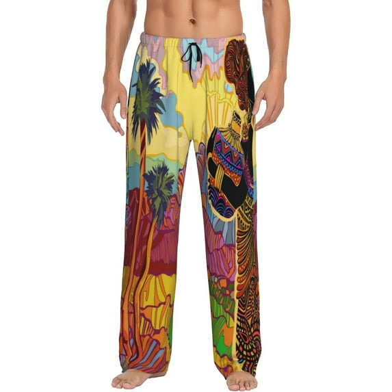 Balery Men'S Beautiful African Woman Pants,Sleepwear Pants,Pajama Pants,Pj Bottoms Drawstring And Pockets-Small