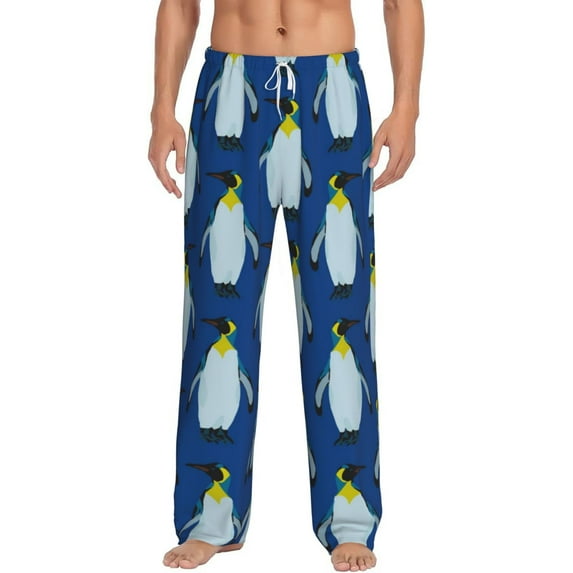 Balery Men'S Beautiful King Penguin Pattern Pants,Sleepwear Pants,Pajama Pants,Pj Bottoms Drawstring And Pockets-Xx-Large