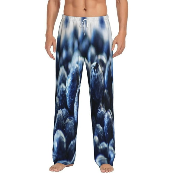 Balery Men'S Blueberry Pants,Sleepwear Pants,Pajama Pants,Pj Bottoms Drawstring And Pockets-Medium