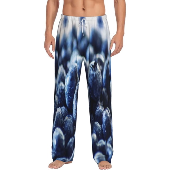 Balery Men'S Blueberry Pants,Sleepwear Pants,Pajama Pants,Pj Bottoms Drawstring And Pockets-Xx-Large
