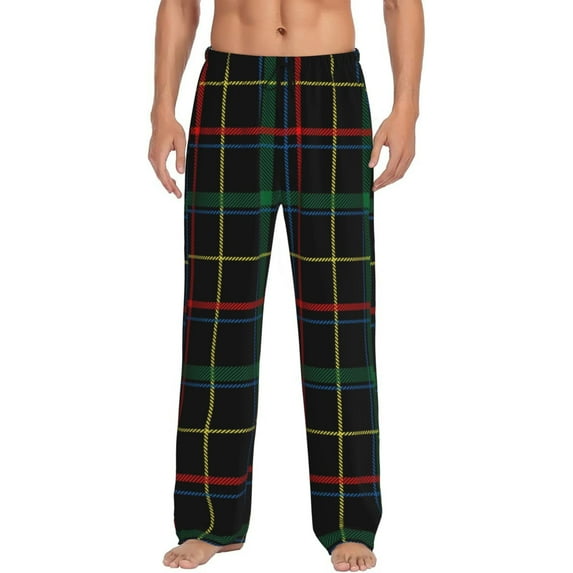 Balery Men'S Buffalo Plaid Dark Green Pants,Sleepwear Pants,Pajama Pants,Pj Bottoms Drawstring And Pockets-Small