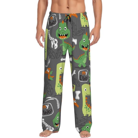 Balery Men'S Cartoon Dinosaurs Pants,Sleepwear Pants,Pajama Pants,Pj Bottoms Drawstring And Pockets-Small