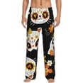 thumbnail image 1 of Balery Men'S Cat Skulls And Flowers Pants,Sleepwear Pants,Pajama Pants,Pj Bottoms Drawstring And Pockets-Large, 1 of 9