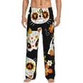 thumbnail image 1 of Balery Men'S Cat Skulls And Flowers Pants,Sleepwear Pants,Pajama Pants,Pj Bottoms Drawstring And Pockets-Small, 1 of 9