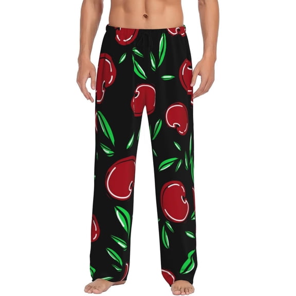 Balery Men'S Cherry Pants,Sleepwear Pants,Pajama Pants,Pj Bottoms Drawstring And Pockets-Large