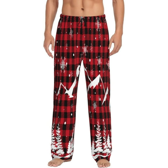 Balery Men'S Christmas Tree Buffalo Plaid Pants,Sleepwear Pants,Pajama Pants,Pj Bottoms Drawstring And Pockets-Small