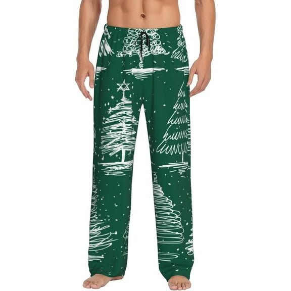 Balery Men'S Christmas Trees Pants,Sleepwear Pants,Pajama Pants,Pj Bottoms Drawstring And Pockets-Small