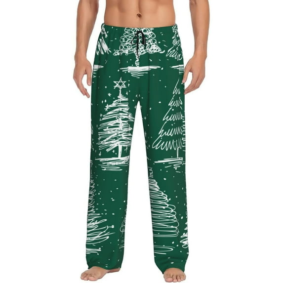 Balery Men'S Christmas Trees Pants,Sleepwear Pants,Pajama Pants,Pj Bottoms Drawstring And Pockets-Small