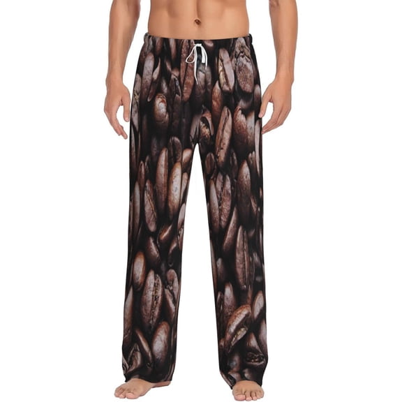 Balery Men'S Coffee Bean Pants,Sleepwear Pants,Pajama Pants,Pj Bottoms Drawstring And Pockets-Medium